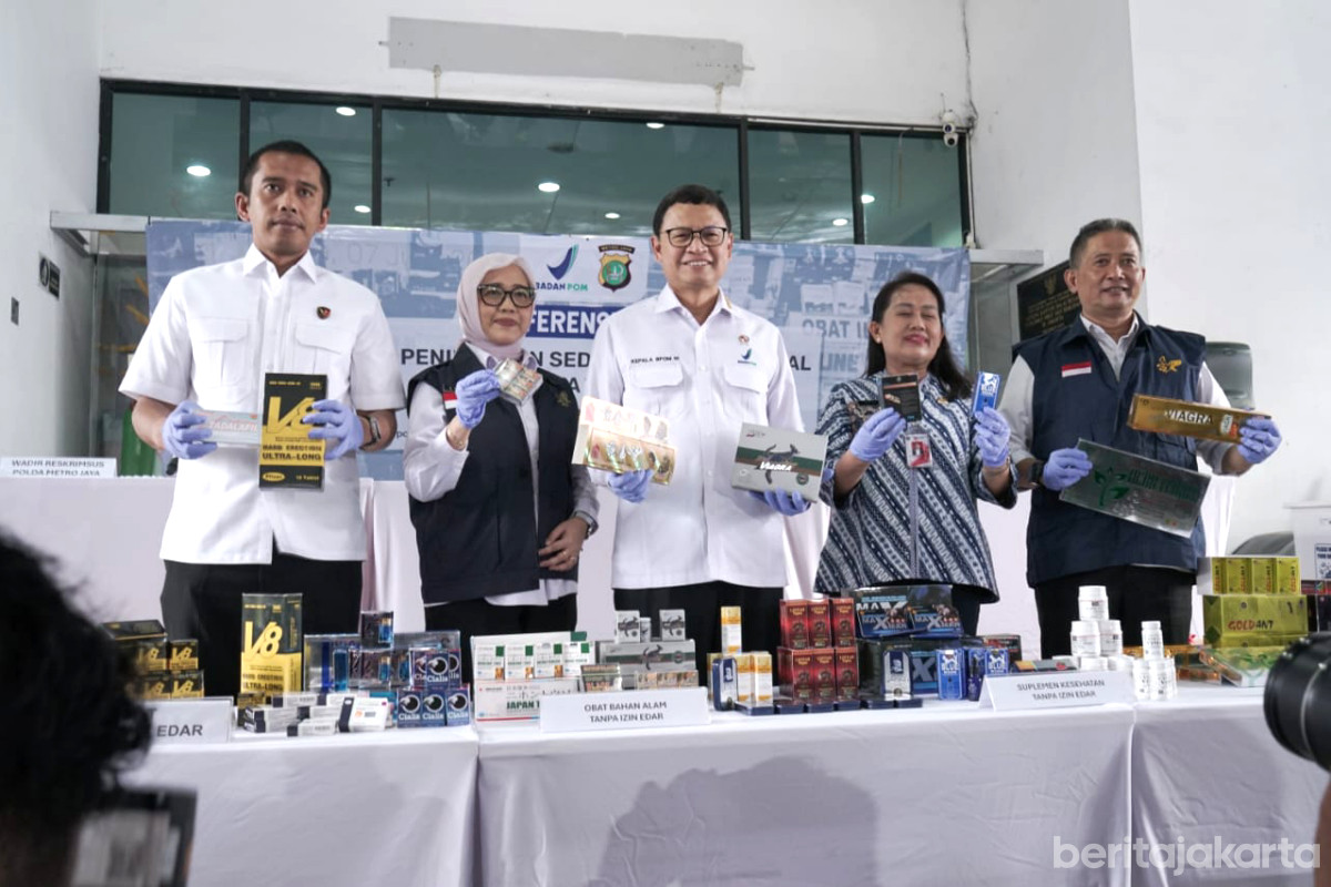 BPOM dan Polda Metro Jaya Ciduk Gudang Obat Penambah Stamina Pria